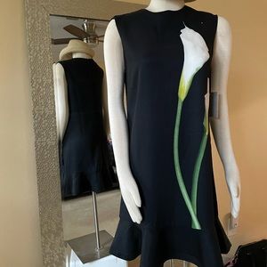 Victoria Beckham calla Lily black dress